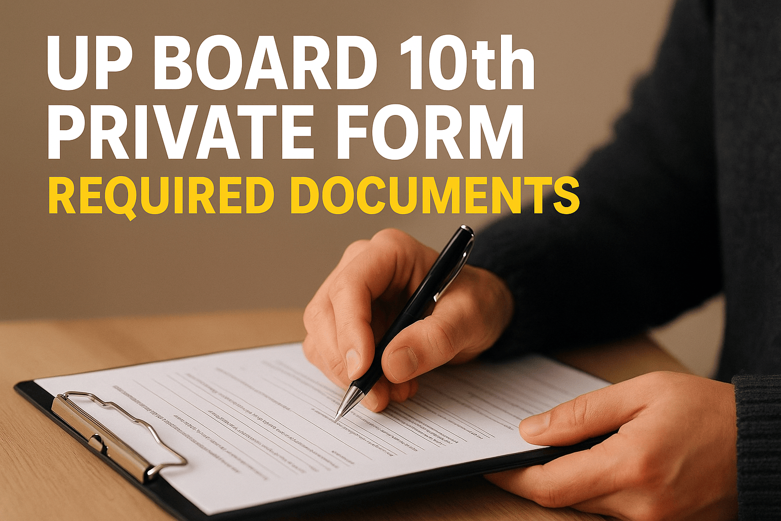 UP Board 10th Private Form Required Documents